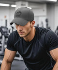 New Orleans Inspired Dark Grey Adjustable Cap For Men With One Size Fits Most Comfy Buckle Closure, Lightweight Breathable Materials