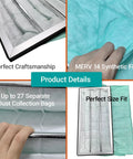 High Efficiency MERV 14 Air Filter Replacement With Synthetic Pocket for Universal Fit shown with 27 dust collection bags and craftsmanship detail