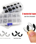 External Circlip Retaining Ring Kit Set M1.2 To M15 For Shafts E Type Circlips Stainless Steel SS304 1000 Pcs Heavy Duty Built To Last Shaft Bearing Retention Solution, assortment box