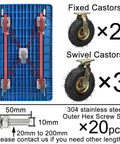 Straight Up Heavy Duty Five Pack Industrial Replacement Casters With Three Swivel And Two Fixed Soft Rubber Wheels Roll Smooth for carts