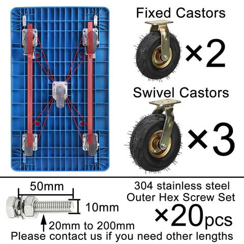 Straight Up Heavy Duty Five Pack Industrial Replacement Casters With Three Swivel And Two Fixed Soft Rubber Wheels Roll Smooth for carts