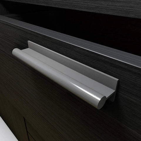 Peel And Stick Finger Pull Handles For Kitchen Drawers Zero Drill Installation Hassle Free Screwless Cabinet Knobs on dark wood.