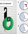 Heavy Duty 150 Foot Hose Hanger With Rust Resistant Metal Wall Mount Organizer for Garden Garage And Outdoor Storage Hang Over Spigot With Included Screws