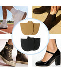 Two Pack Self Adhesive Rubber Heel Patches for Boots and Dress Shoes displayed with various shoe types, including sneakers and heels.