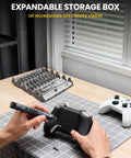 Slick Cordless Mini Electric Screwdriver Kit With 123 Precision Bits And Compact Roll Up Case for phone and gaming controller repairs.