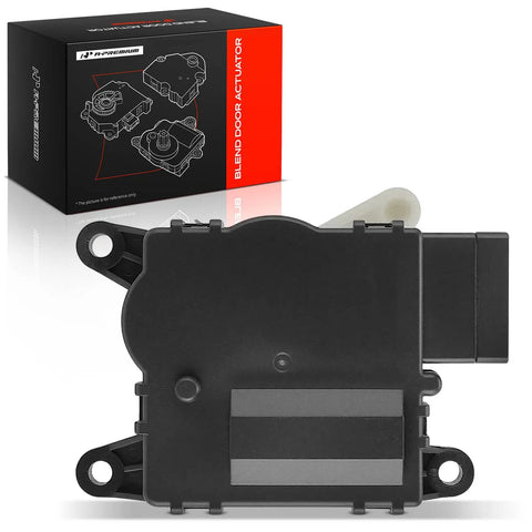 Premium Factory Style Hvac Heater Blend Door And Recirculation Actuator For Nissan Sentra Cube Juke Leaf, black plastic unit close-up with packaging.
