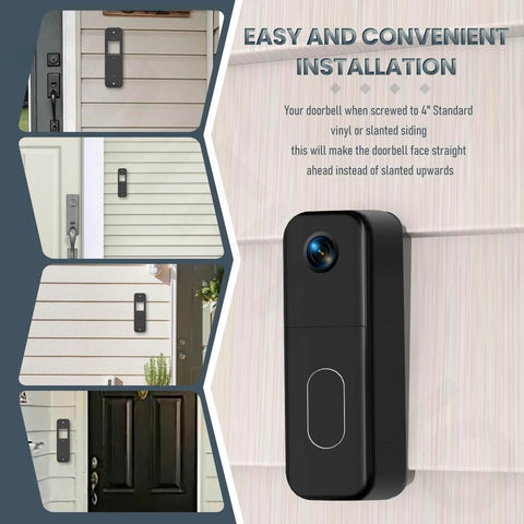 Vinyl Siding Mount And Angle Wedge For Video Doorbell 4 Inch Standard Vinyl Only Not For Dutch Lap Siding Includes Screws Black