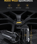 M12x1.5 Spline Lug Nuts Replacement for Honda Civic Accord CR-V Camry RAV4 Sienna and More Black 20 Piece Set with wheel specs