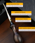 Close-up of Leather Edge Beveler Pro 1mm Skiving Tool Edger Cutter Creaser Skiver Leathercraft Kit With Ebony Die Steel Handle