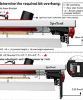 Illustration of 48 Inch Router Sled For Flattening Wood Slabs Boss Level 3 Axis Precision Height Adjustment With Reinforced 6061 Aluminum Rails details.