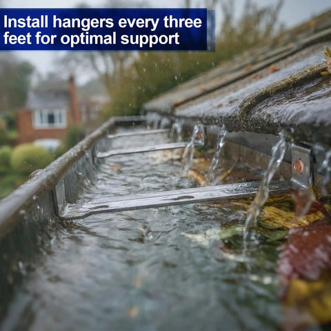 25 Pack 5 Inch Hidden Gutter Hangers Clip Style With Screws For Standard K Style Aluminum Gutters Bracket Heavy Duty Clip Hooks To Repair And Fix Gutters Fast And Easy installed in rain gutter