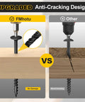 Heavy Duty Lag Screws 5/16 X 3 Inch Structural Bolts With Serrated Threads And Grade 5 Heat Treated Steel compared for anti-cracking performance.