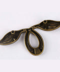 Back view of 4 Pack Vintage Style Leaf Drawer Pulls for Dresser and Cabinet Hardware Antique Bronze Finish With Black And White 50 Mm Center