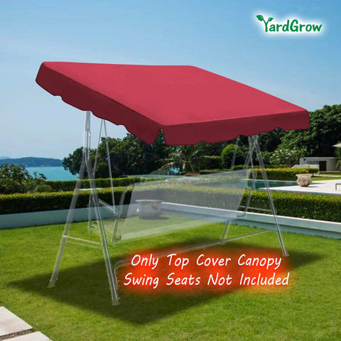 77x43 Swing Canopy Replacement Cover Burgundy Garden Patio Outdoor Top For Porch Swing With Scalloped Edge in Garden