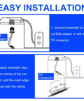 Installation guide for 10 Pack 660LM Dimmable LED Recessed Can Lights 4 Inch Downlight 10W Equals 75W 2700K with E26 and TP connector.