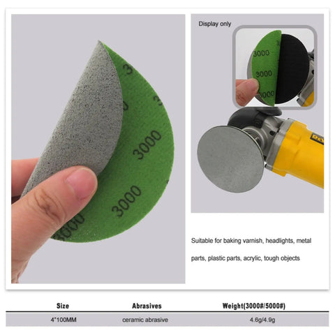 Flex 5 Inch Pyramid Sponge Sanding Disc With Hook Loop Foam Base For Curved Surfaces Perfect Grit Polishing on a sander.