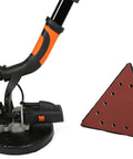 Beefy Heavy Duty 5 Amp 2 In 1 Variable Speed Drywall Sander With Dual Heads 600 To 1500 RPM, triangular and circular heads