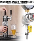 VEVOR double-gauge CO2 regulator for draft beer, 0–60 PSI, with yellow shutoff valve