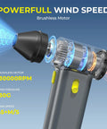 Powerful 130000 RPM Turbo Brushless Air Duster with Aluminum Alloy Body and Fast Charging for Cars Computers Keyboards Outdoors