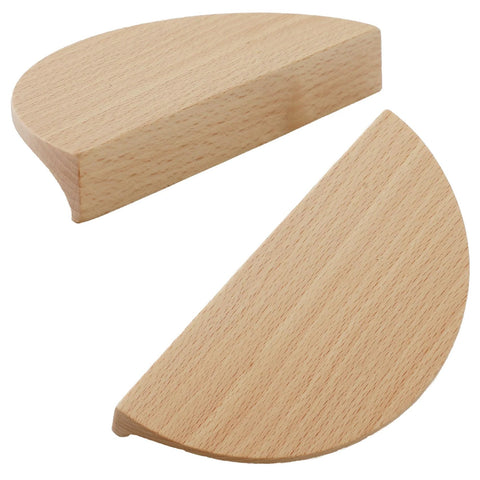 Four Pack Semicircle Wood Cabinet Handles Beechwood Solid Wood Vintage Hardware For Kitchen Cabinets Drawers Cupboards 4.7 Inch