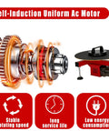 Heavy Duty Electric Pallet Wrap Machine And Stretch Film Dispenser That Makes Loading A Breeze For Warehouses And Freight Centers Up To Eighty Kilograms And Built Tough Rust Resistant Frame, showcasing self-induction AC motor.