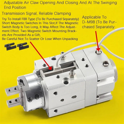 Rotary Actuators And Air Grippers For Angular Style Pneumatic Cylinders In The MRHQ Series Including MRHQ25 With precise mechanism