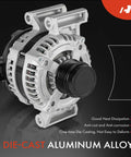 Alternator For Buick Envision Malibu Impala Regal 2013 2015 2017 2020 2.0L 2.5L 12V 130A With Five Groove Decoupler Pulley CW Plug And Play Ready Direct Replacement For Easy Install, die-cast aluminum alloy construction, close-up view.