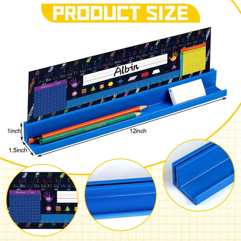 Desk Name Plates Holder Set For Classroom With 20 Holders And Chalkboard Style Name Tags Tape Roll Included product size shown