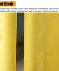 Close-up of Hella Tough Expandable Crowd Control Barricade With Reinforced Plastic And Heavy Canvas Frames, yellow Oxford cloth material.