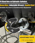 Adjustable Gland Nut Wrench For Hydraulic Cylinders Handy Spanner Wrench For Farm And Construction Equipment with two slot claw.