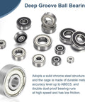4 Pack 635ZZ Deep Groove Ball Bearings 5x19x6mm Chrome Steel Double Shield ABEC5 displayed in various angles