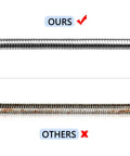 Comparison showing Heavy Duty Flexible Metal Stainless Steel Hose 44 Inch for Commercial Pre Rinse Faucets vs. a rusted alternative.