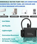 Tiny But Mighty Submersible Condensate Pump With Level Sensor 110V Auto Shut Off For Dehumidifiers and Air Conditioners