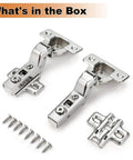 Top Shelf Soft Close Cabinet Hinges 2 Pack Adjustable 105 Degree Clip On Concealed European Hardware with screws.