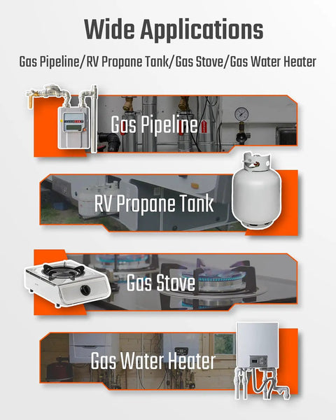 Wide applications for Extendable Gas Leak Detector with Telescoping Rod Portable Propane Methane Natural Gas Sniffer.