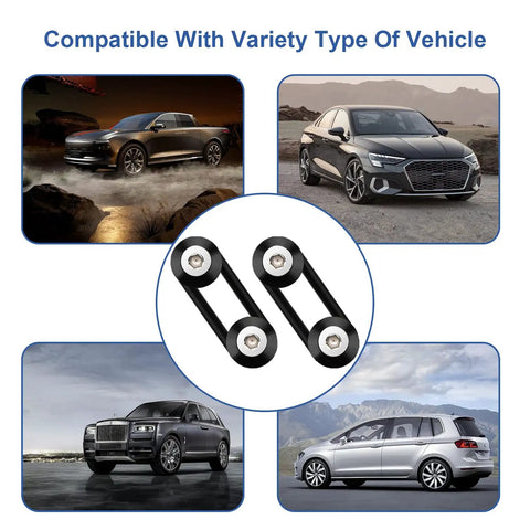 12 Piece Quick Release Front Bumper Clips Set Black Durable Plastic Fasteners For Easy Install On Front And Rear Bumpers Trunks Fenders Hatches And Hoods, shown alongside various compatible vehicles.