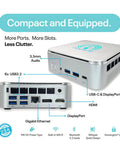 Premium Compact Mini Computer System Featuring Snappy Intel Core Chipset And No Sweat Software Configuration For Flexible Hardware Upgrades And Effortless Daily Workflow Optimization with multiple ports and compact design.