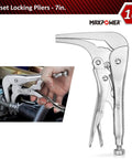 Offset locking pliers in use from Pro Grade 15 Piece Locking Pliers Set With C Clamps Long Nose Pliers Pinch Off Pliers Sheet Metal Clamp U Shaped Pliers And Tool Bag Built For DIYers And Pros