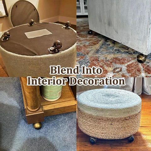 heavy duty caster wheels on ottomans and furniture for smooth mobility