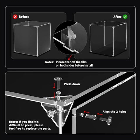 Assembly instructions for Clear Acrylic Display Case For Lego 80046 Airships Block Model Collectibles