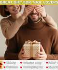Person holding gift, ideal for Drill Bit Organizer Roll Up Case With Zipper Heavy Duty Bit Holder Pouch as a gift.