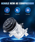 Plug And Play AC Compressor With Clutch For Dodge Nitro And Jeep Liberty V6 3.7L showing efficient design with black pulley.