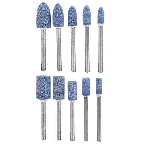 Image of 10 pieces from the 100 Piece Workhorse Polishing Stone Head Set For Grinder Burr Bits With 3mm Shank Heavy Duty Multifunction Grinding Wheel