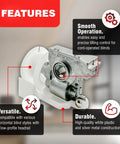 Heavy Duty Low Profile Metal Cord Tilter For 2 Inch Blinds showing white plastic and silver metal parts, designed for smooth operation.