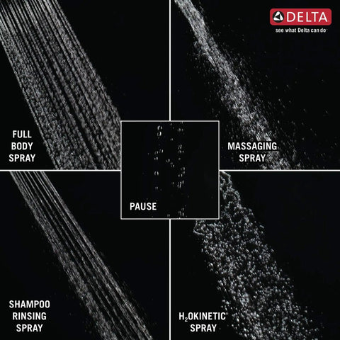Full body, massaging, shampoo rinsing, H2Okinetic sprays for Five Spray In2ition 2 In 1 Dual Shower Head With Hose And Magnetic Dock