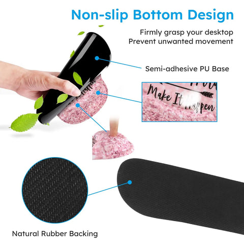 Close-up of non-slip bottom design of Pink 4 In 1 XXL Desk Pad Set With Keyboard Wrist Rest Mouse Wrist Rest And Coaster.