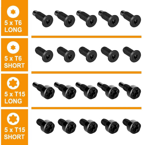 Replacement Screws Kit For Video Doorbells, Fits All Video Doorbell Models, 20 Pieces In 4 Sets, Black Finish, T6 T15 Sizes