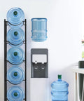 Beefy 5 Tier Detachable Water Bottle Holder for 5 Gallon Jugs Adjustable Horizontal or Tilt Storage Rack Black Home Kitchen Office