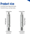 Heavy Duty Dryer Drum Roller Shaft Kit W10359269 and W10359270 with dimensions for smooth rotation replacement.