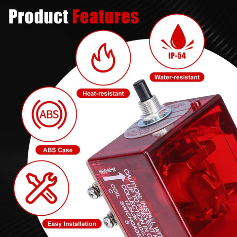 117 Push Button Magnetic Switch 25700071 with IP-54 water-resistant red ABS case for marine diesel engine